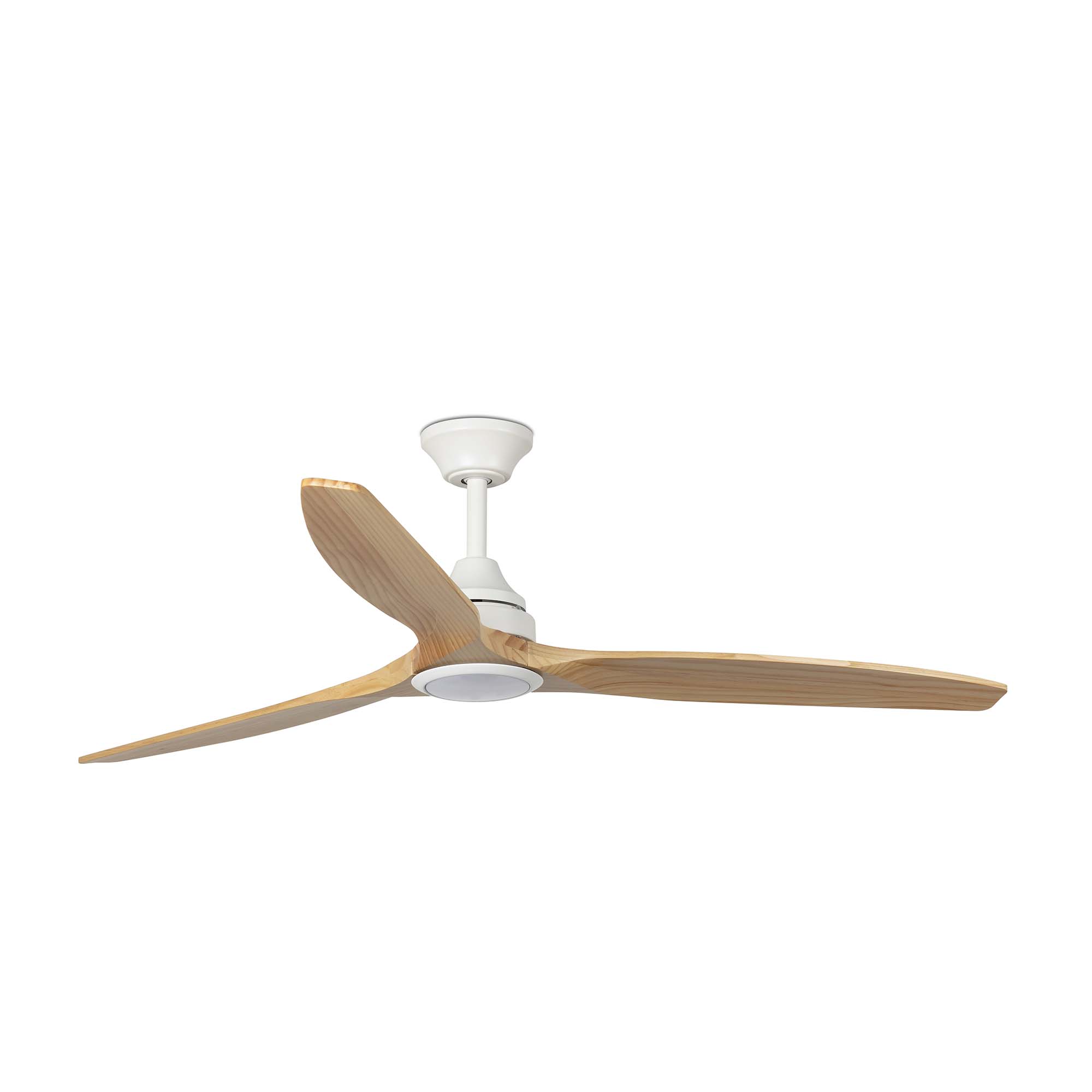 Faro Ventilador De Techo Alo Dc 152 Cm Blanco Mate Y Pino Acero Y Pmma 3 Aspas Led Diseno Moderno Faro-33727dcs
