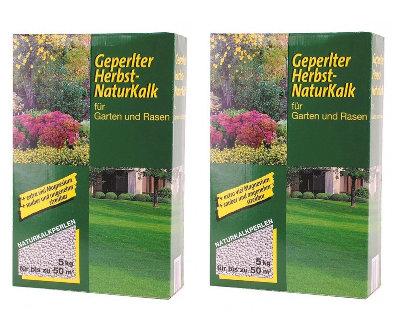 Grüner Jan - Buri 2er Set 5kg Geperlter Herbst Naturkalk Kalk Garten Gartenpfle Rasenpflege Dünger