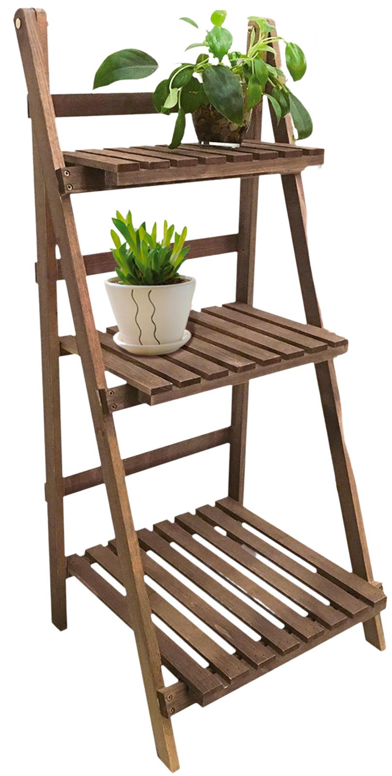 Tannenholz Pflanzentreppe 99cm Klappbar Blumenständer Badezimmer Handtuch Regal