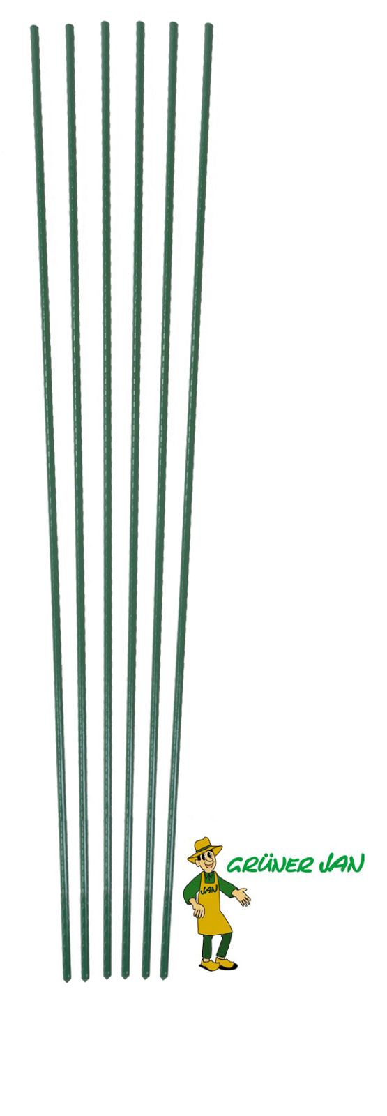 Grüner Jan - 6x Metall Blumenstab 1m Blumenstütze Tomatenstab Rankhilfe Pflanzstab Rankstab