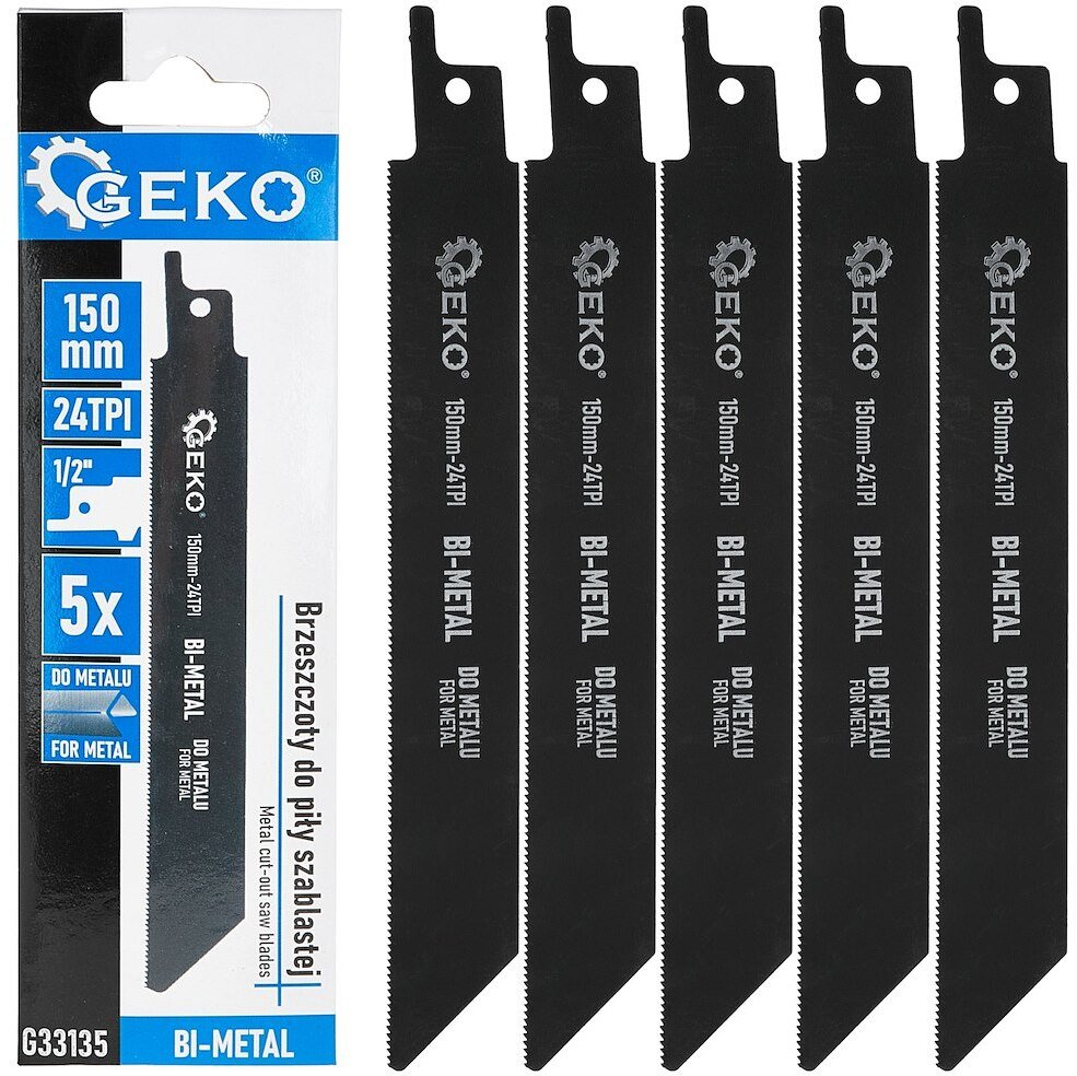 Sägeblatt Geko Bi-metal 150 Mm 24 Tpi Pack 5