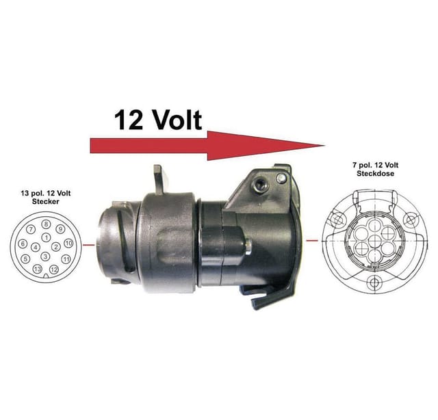 Secorüt - 50110 Anhänger Adapter [steckdose 13polig - Stecker 7polig] Abs Kunststoff