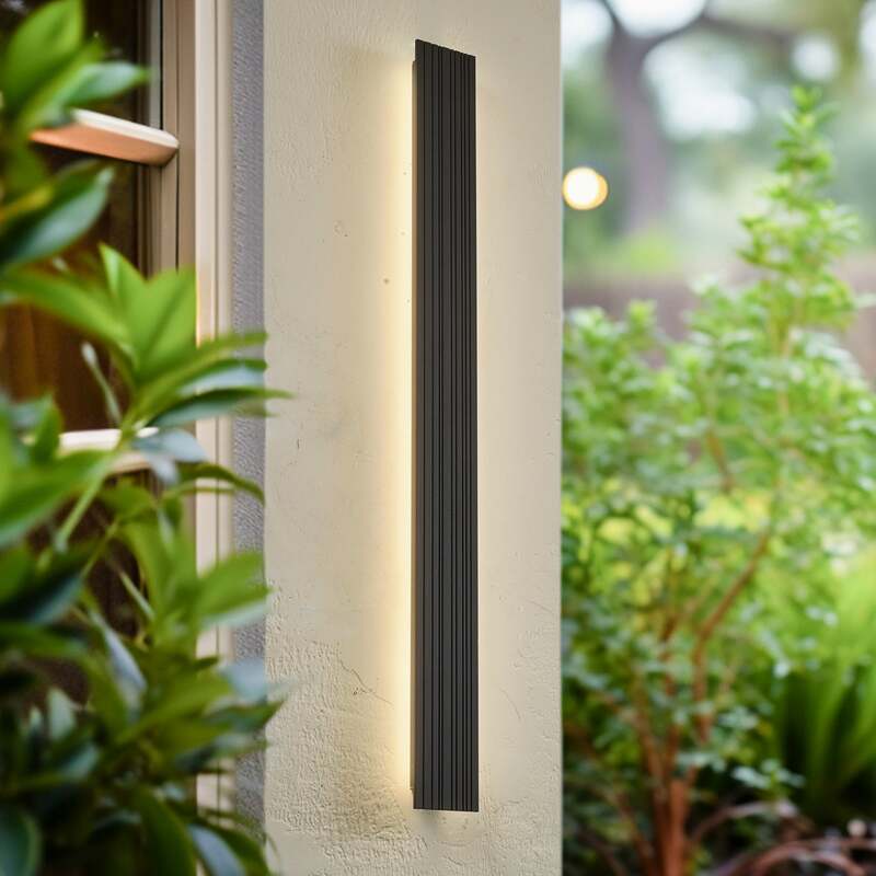 [neuwertig] B-ware Lucande Außenwandleuchte Wandlampe Led Anthrazit Schwarz Aluminium Melira 100cm