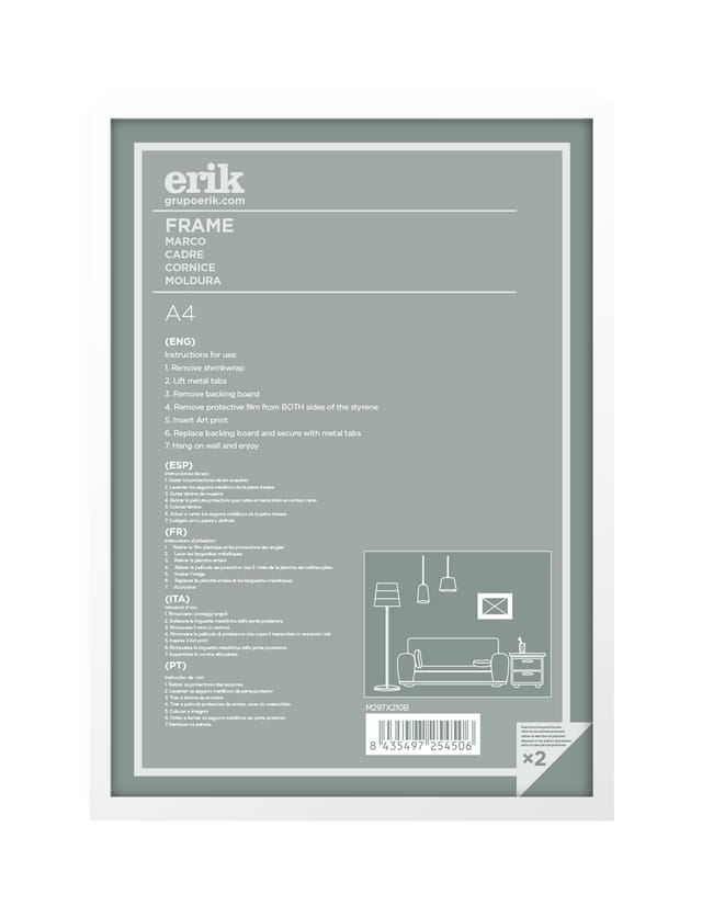 Grupo Erik - Rahmen A4 29,7 X 21 Cm Mdf White