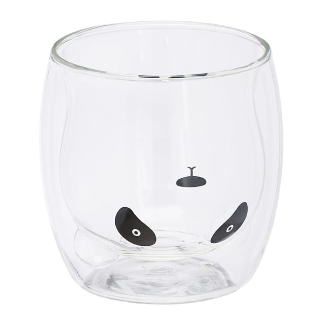 Relaxdays - Doppelwandige Gläser Bär, 3er Set, Eisbär, Braunbär, Panda, 300 Ml, Isolierglas, Borosilikatglas, Transparent