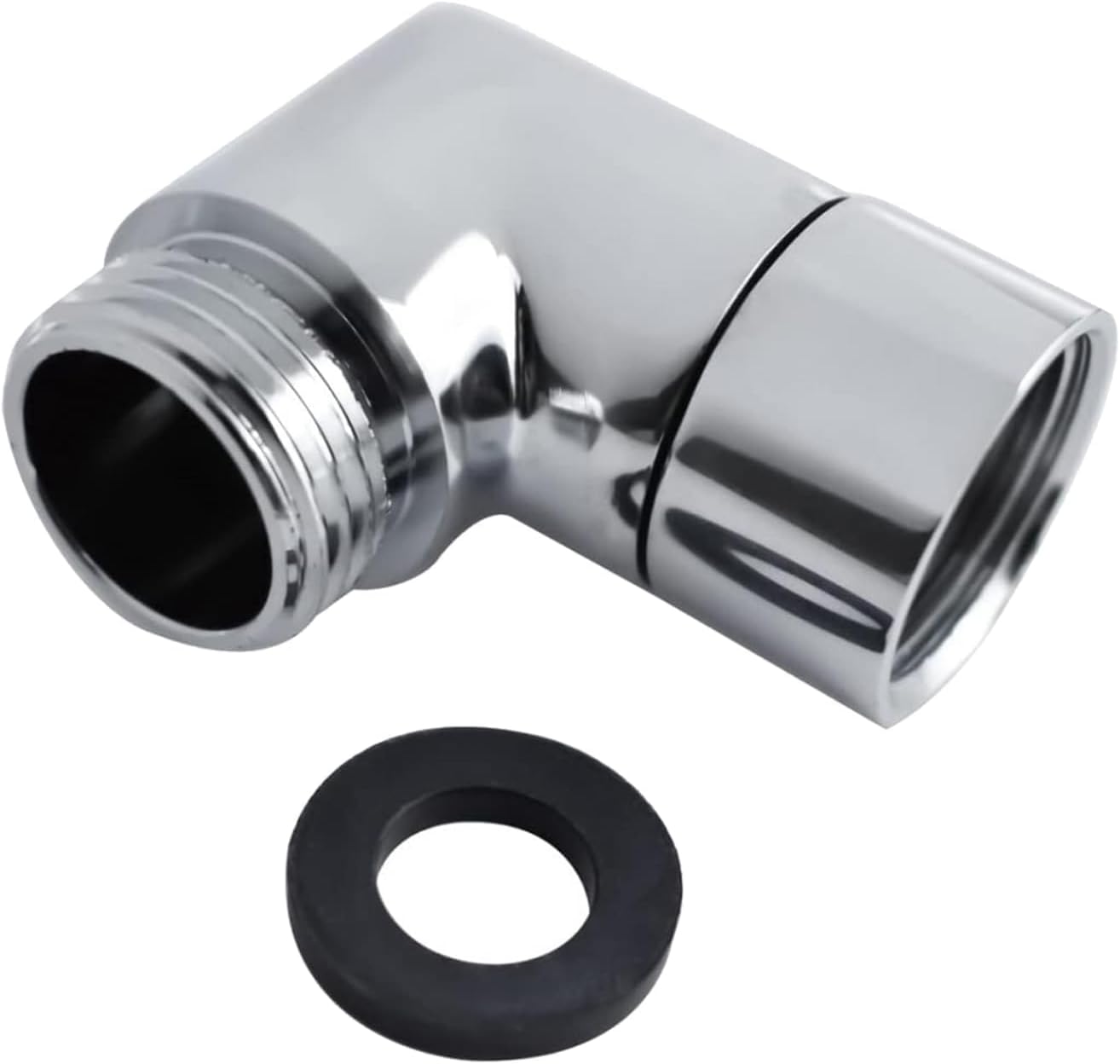 90° Hand Shower Adaptor 1/2" Elbow Shower Head Extension Shower Hose Extension Silver