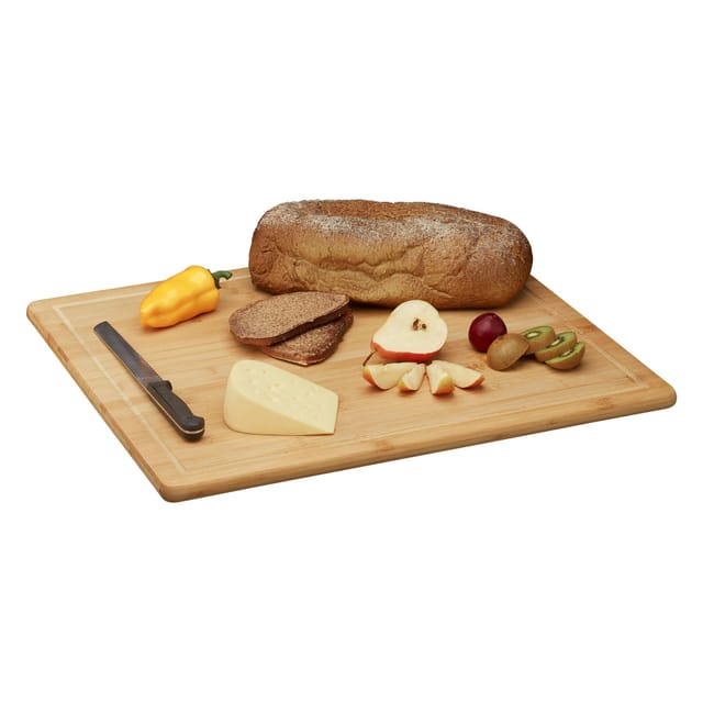 2 X Schneidebrett Bambus, Antibakteriell, Mit Saftrille, Küchenbrett Oder Herdabdeckung, Hbt: 2 X 56,5 X 50 Cm, Natur