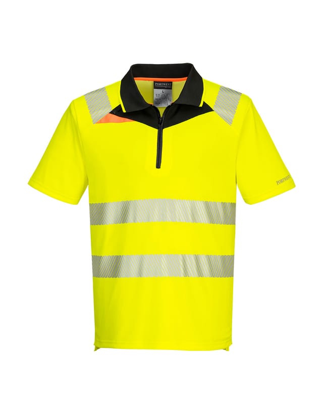 Hochsichtbarkeits-polo Kurzarm Dx4 Gelb/schwarz S
