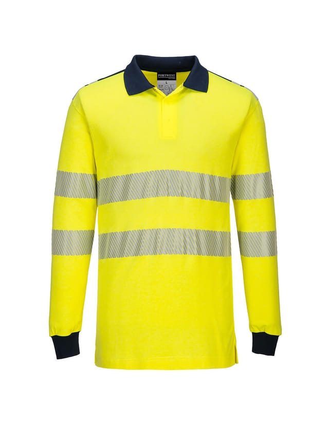 Hochsichtbares, Flammhemmendes Polo Farbe: Gelb/marine Größe S - Portwest