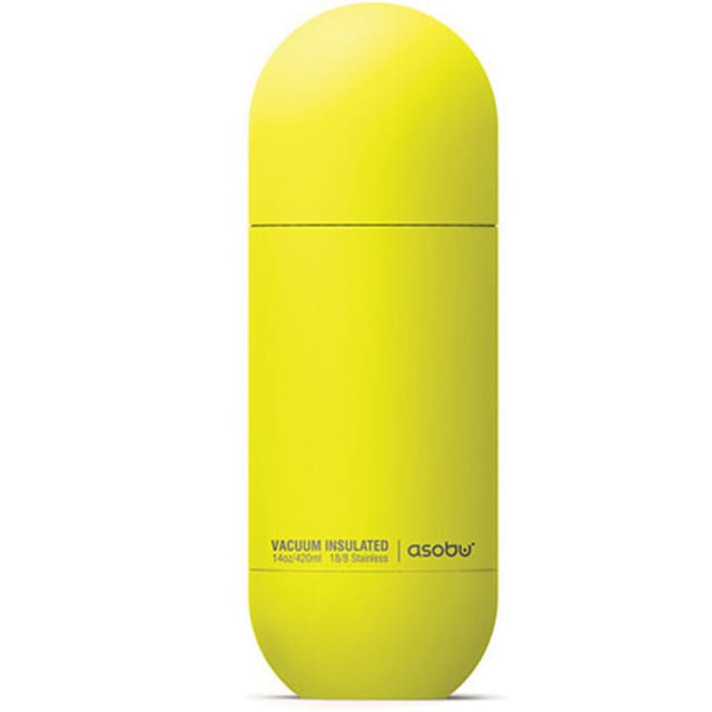 Ad-n-art Asobu - Orb - Edelstahl Isolierflasche Mit Trinkbecher Gelb (sbv30 Yellow)