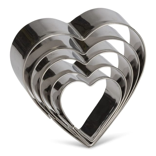 Patisse Hervorstehende Formen Herz 10 Cm Edelstahl Silber 5-teilig