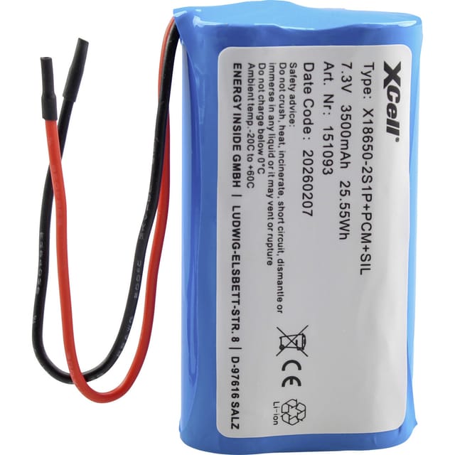 Xcell Spezial-akku 2x 18650 Li-ion 7.4 V 3500