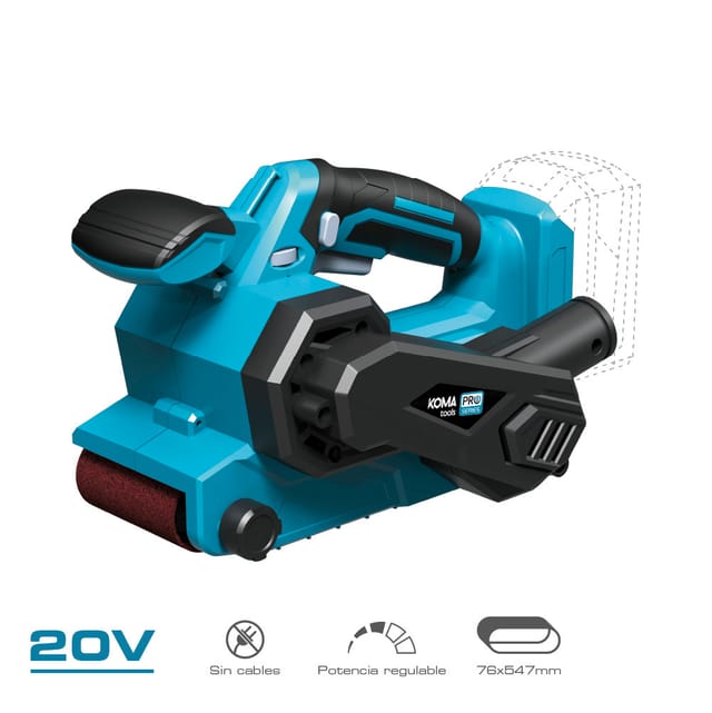 Koma Tools 20v Bandschleifer - 7,6 X 45,7 Cm - Ohne Akku Und Ladegerät