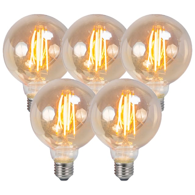 Luedd - Set Mit 5 Dimmbaren E27-led-filament-rauchlampen 5 W 380 Lm 2200 K