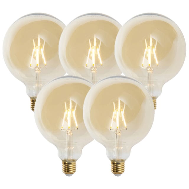 Luedd - Set Mit 5 E27 Dimmbaren Led-lampen G125 Gold 5w 450 Lm 2200k
