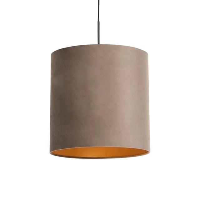 Hängelampe Mit Samtschirm Taupe Mit Gold 40 Cm - Combi