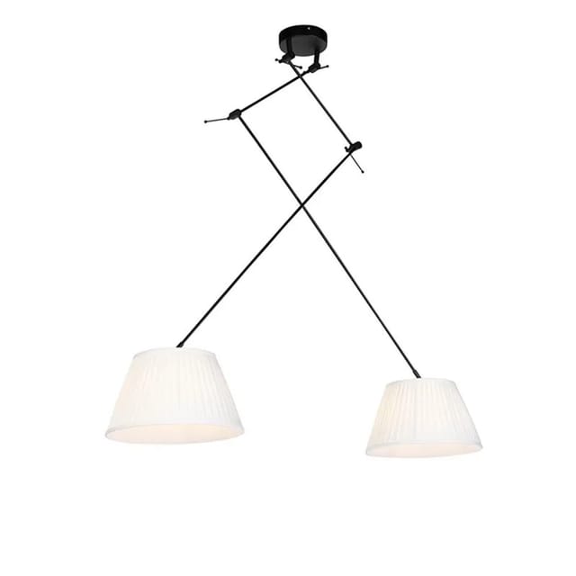 Hängelampe Mit Plissierten Schatten Creme 35 Cm - Blitz Ii Schwarz