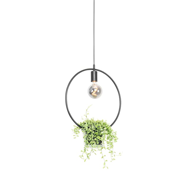 Moderne Hängelampe Schwarz Mit Glas Rund - Roslini