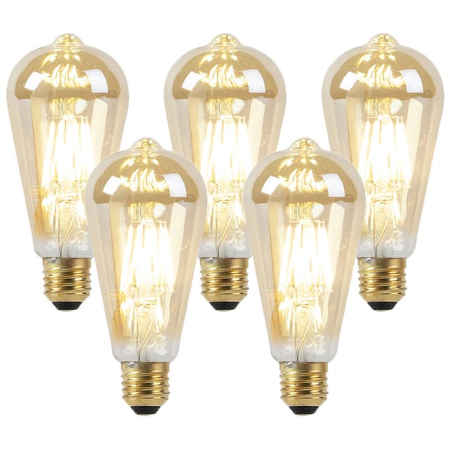 Luedd - Set Mit 5 E27 Led-lampen, Dimmbar Bis Warmes Gold, 8 W, 806 Lm, 2000-2700 K