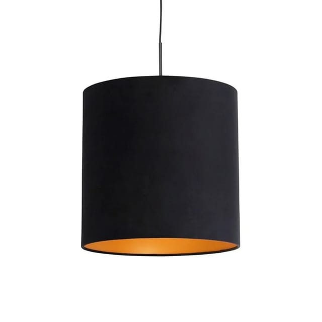 Hängelampe Mit Veloursschirm Schwarz Mit Gold 40 Cm - Combi