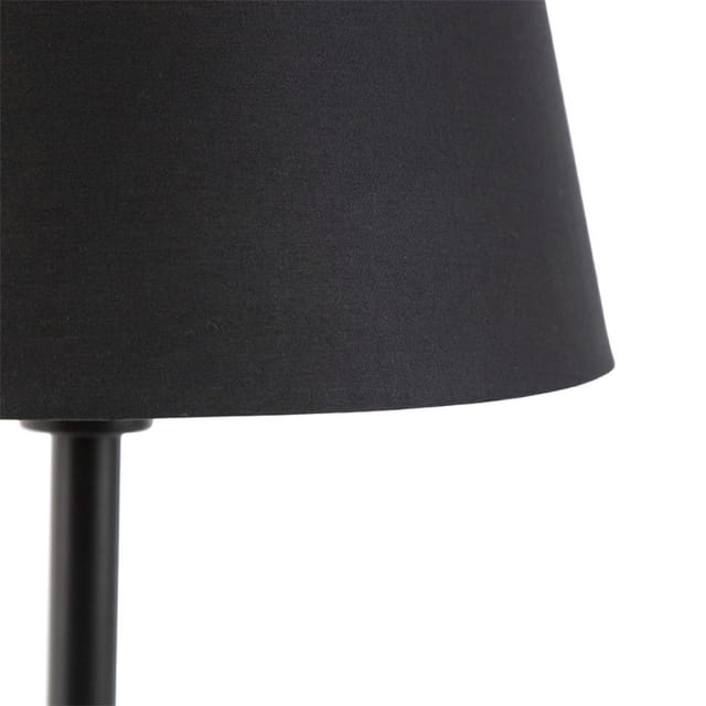 Klassische Tischlampe Schwarz Mit Schwarzem Schirm 32 Cm - Simplo