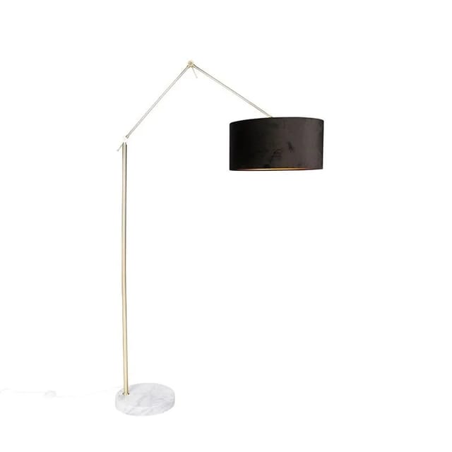Moderne Stehlampe Gold Veloursschirm Schwarz 50 Cm - Editor