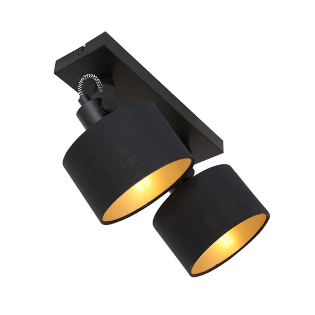 Steinhauer - Mexlite - Spot - Ornoir - Schwarz - Metall Stoff - Aufbauleuchte