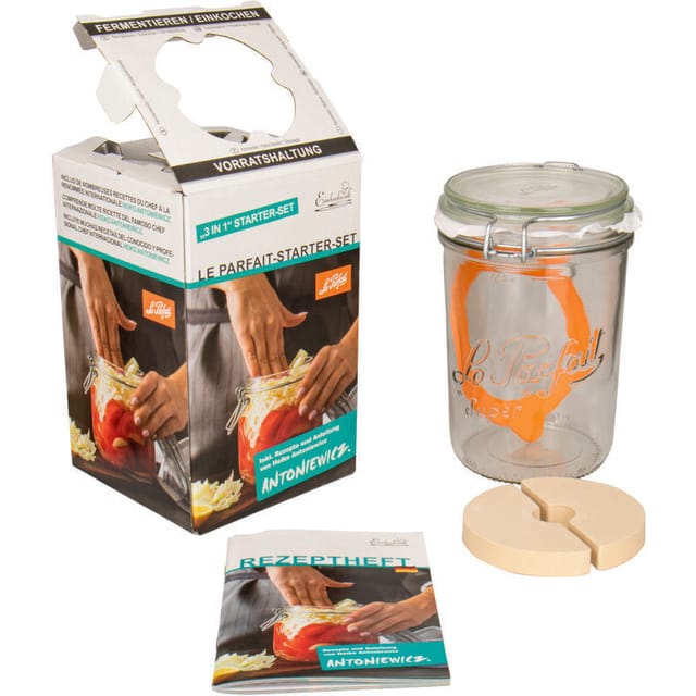 Le Parfait - Drahtbügelglas 1000 Ml Inkl. Gummiring Zum Fermentieren / Einmachen