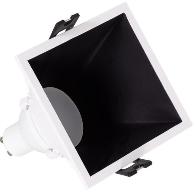 Efectoled - Downlight Einbaustrahler Eckig 45º Gu10 6w Schnitt 85x85 Mm Niedriger Ugr Pc No Flicker 6500k Schwarz Kaltweiß