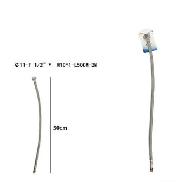 Trade Shop - Flexibler Schlauch Flexibler Wassermischhahn 50 Cm F 1/2 X M10/1 69393 -