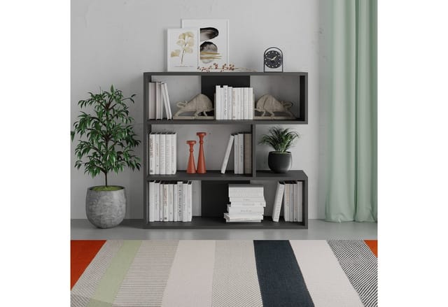 Decortie - Molly Modernes Bücherregal Display Unit Nr.1 Anthrazit Grau Kurz 89cm - Anthracite Grey