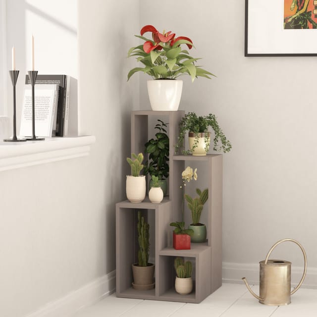 Decortie Sule Moderner Pflanzenständer Mokka Grau Mehrzweck H 89cm