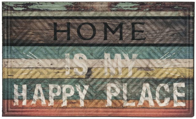 Trendline - Fußmatte Lima Happy Place 45 X 75 Cm 100 % Gummi Für Innen Und Außen