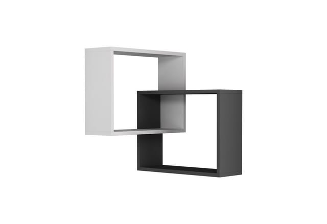 Decortie - Ring Eckregal - Weiß+anthrazit - Weiß
