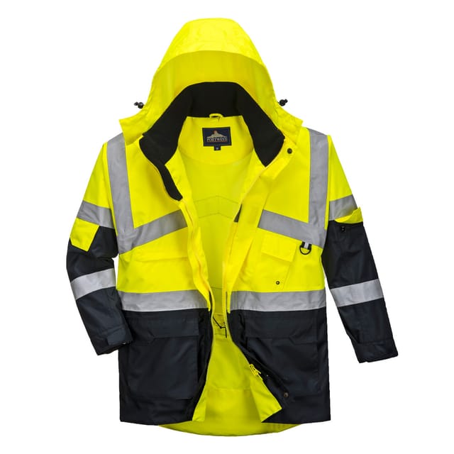 Atmungsaktiver Bicolor-parka Hi-vis Gelb/marine Xl