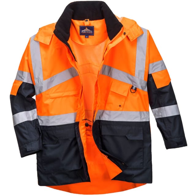 Portwest Atmungsaktive Warnschutzjacke, Wasserabweisend, 40+ Upf Orange S