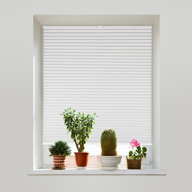 Plissee Ohne Bohren Verdunkelung, Fenster Plissee Klemmfix Jalousie, Weiß, 90x120cm - Sekey