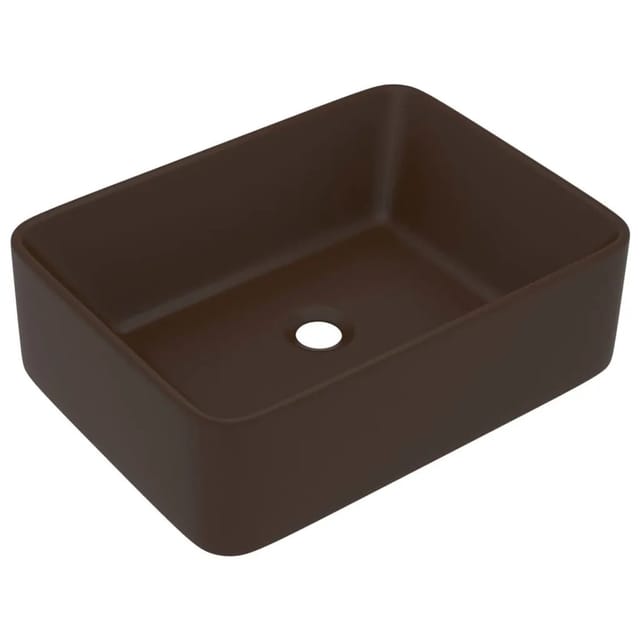 Luxus-waschbecken Matt Dunkelbraun 41x30x12 Cm Keramik Vidaxl