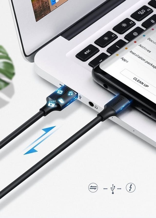 Ugreen Kabel Usb - Usb Typ-c 3a 3 Meter Datenkabel Kabel Usb-c Ladeadapter Schwarz