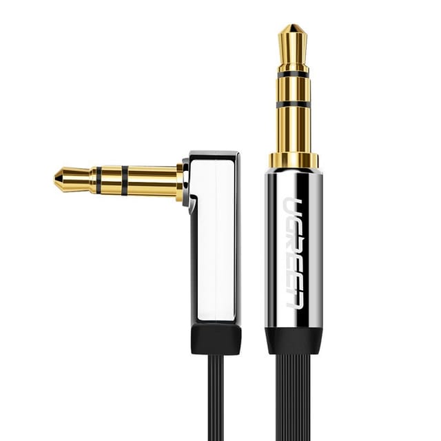 Ugreen 2m Winkelstecker Aux Kabel 3.5 Mm Klinke Eingang Miniklinke Für Lautsprecher Android Handy Tablet Autoadio Pc Anlage Hifi Silber