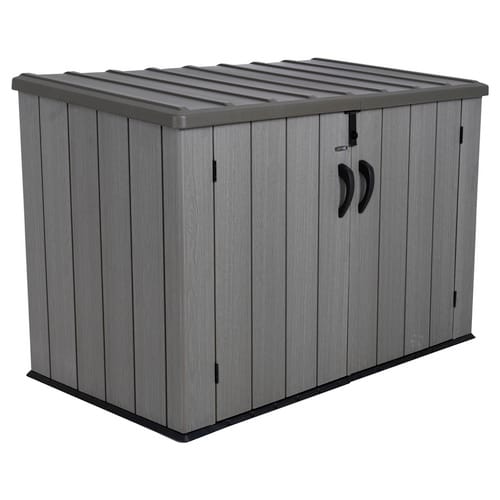 Lifetime - Kunststoff Mülltonnenbox & Geräteschrank Greg 3x240 L Grau/braun 108x191x132 Cm