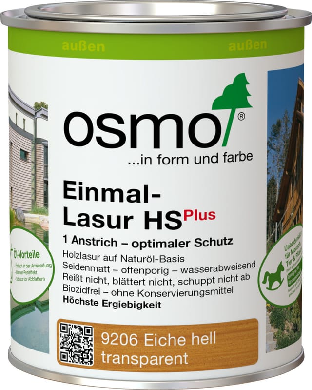 9206 Einmallasur Hs Plus Eiche Hell, 750ml - Osmo