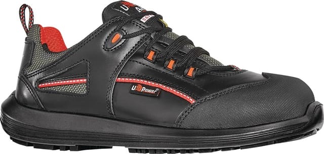 U-power - Sicherheitsschuh Iroko Gr.41 Schwarz/rot Leder/überkappe S3 Src Esd En20345
