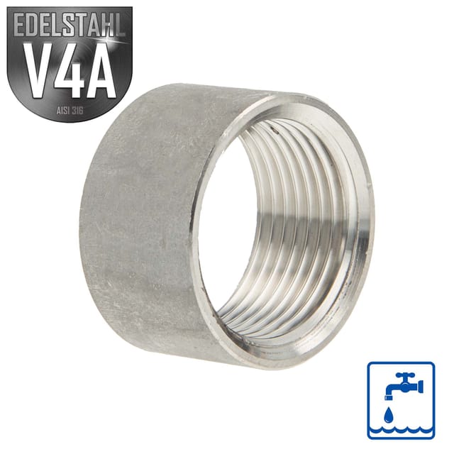 Es Muffe - Schweißmuffe Halb Edelstahl V4a (aisi 316), Ig 3/8 Zoll