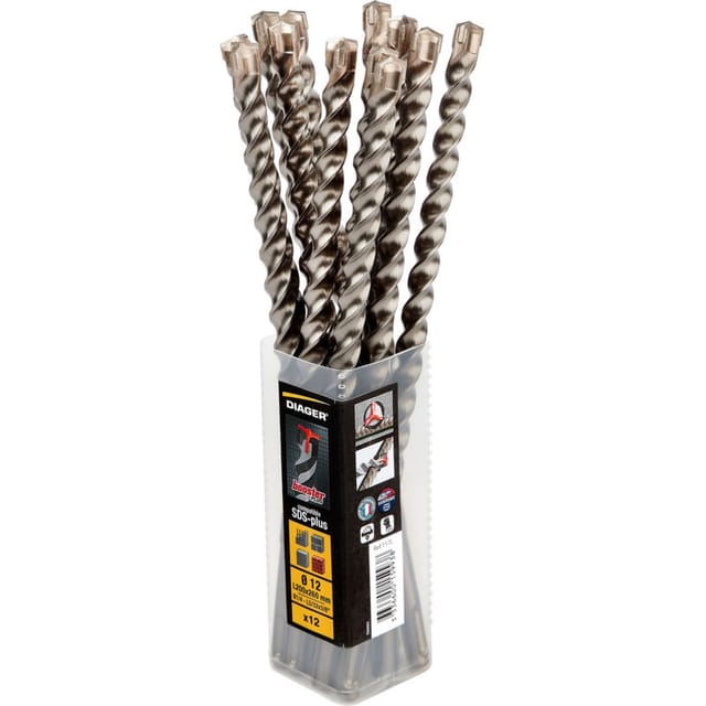 Pack Mit 12 Betonbohrern Booster-plus 3 Schneiden Sds-plus - 157l Ø 8 Nutzlänge 200 Gesamtlänge 260