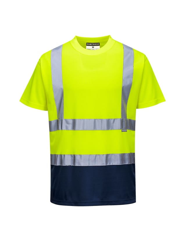 Zweifarbiges T-shirt Gelb/navy M