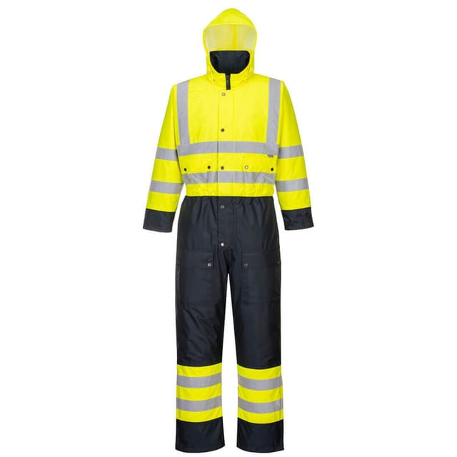 Overall-kontrast-high-vis-gesteppt Farbe: Gelb/navy Größe Xxl - Portwest