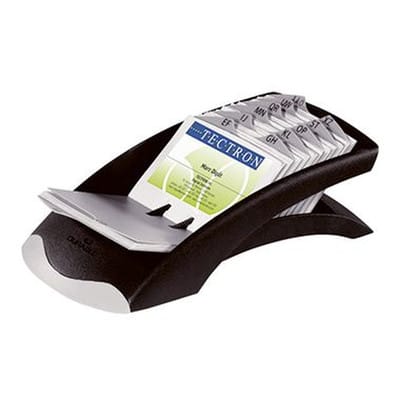 Durable - Visitenkartenständer Visifix® Desk Vegas 104 X 72 Mm (b X H) Gefüllt 200 Karten 100 Hüllen Kunststoff Schwarz