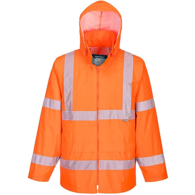 Portwest Warnschutz Regenjacke Für Herren H440 Orange Xl