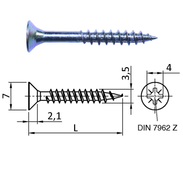 So-tech - 500 Stück Jd Spanplattenschrauben Kreuzschlitz Ø 3,5 Mm L: 50 Mm